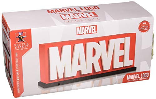 Gentle Giant Marvel Logo Bookends (2-Piece, White/Red, Polystone)
