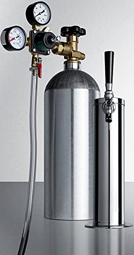 Summit Appliance KitSBC7 Commercially Approved Beer Tap System, Includes a Commercial Single Tap Stainless Steel Draft Tower and 5 lb. CO2 Tank, Works with Virtually Any Kegerator