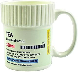 Gift Republic GR330037 "Tea" Pill Pot Mug, White and Black