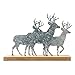 Glitzhome Christmas Reindeer Table Decoration, 12.81 Inches Metal Reindeer Decor with Wood Base, Farmhouse Galvanized Deer Decor for Home Rustic Xmas Mantle Shelf Desk