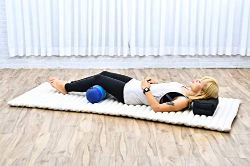 Image of Leewadee Small Yoga Bolster - Shape-Retaining Cervical Neck Roll, Tube Pillow for Comfortable Reading, Kapok Filling, 22 x 6 x 6 inches