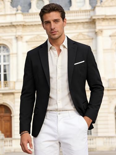 Image of Barry.Wang Mens Casual Blazer Suit Jacket Two Buttons Sport Coat Lightweight Homecoming Business Daily Wedding Dress