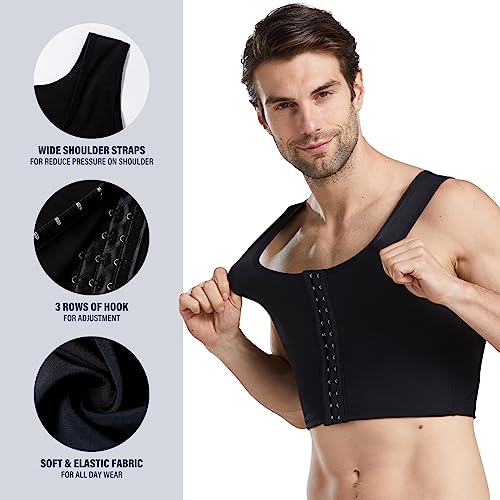 Mens Hide Gynecomastia Corset Vest Adjustable Compression Chest Binder for Men to Hide Moobs2