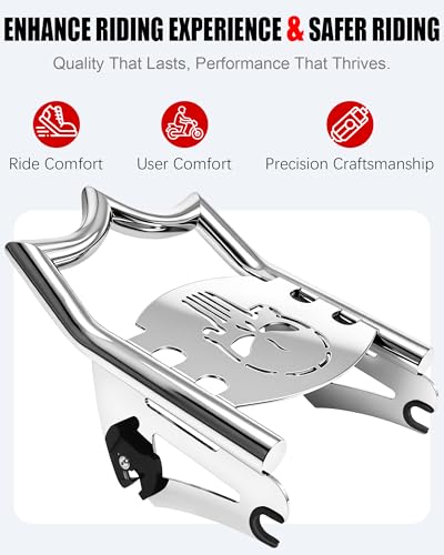 Image of Chrome Detachable Luggage Rack for Harley Touring, Street Glide, Road Glide, Electra Glide, Road King, Ultra Limited 2009-2025-A
