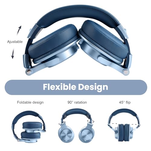Image of OneOdio A71 Hi-Res Studio Recording Headphones - Wired Over Ear Headphone with SharePort, Monitoring Mixing Foldable Headset with Stereo Sound, 3.5 /6.35MM Jack for PC Computer DJ Guitar-Sky Blue