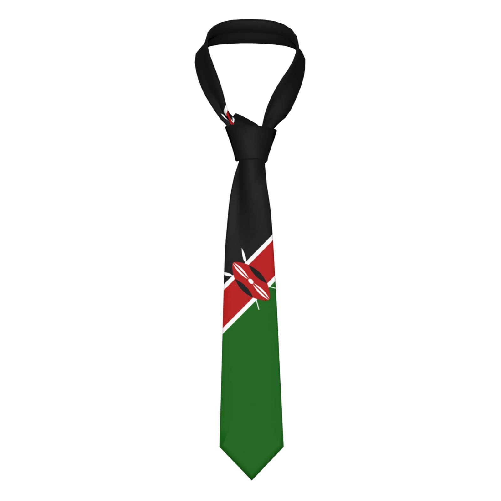 DABOYOZHZH Kenya Flag Kenyans Striped Necktie Men'S Neck Ties Mens Party Business Neckties Soft Skil Tie