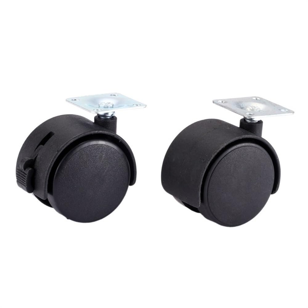 2 Ruedas giratorias para Silla, Ruedas para Muebles, 30 mm, M8, con Tornillo/Placa, Ruedas giratorias de Repuesto para Carrito, Freno silencioso, protección.