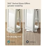 SONGMICS 360° Swivel Jewelry Cabinet, Lockable Jewelry Organizer with Full-Length Mirror, Rear Storage Shelves, Interior Mirror, Jewelry Armoire, Gift Idea, White with Gray Wood Grain UJJC006W01 - Image 5