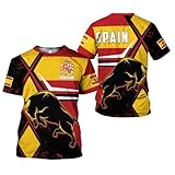 España Camisetas Básicas Crew Neck tee Cuello Redondo T-Shirt Hombre Camiseta para Entrenamiento Correr Gimnasio L