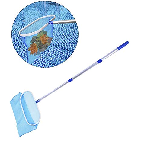 Ardentity Landing Net Pool, Elliptique Micro Mesh Surface Net Fine Net Leaf Net Cleaning Set with 46-105 cm Long Telescopic Rod for Fountains, Aquariums, Whirlpools, Spas, Ponds