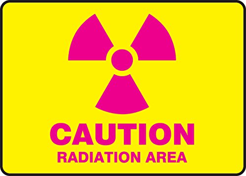 Panneau Caution Radiation Area en Dura-Plastic robuste Accuform MRAD500XT jaune