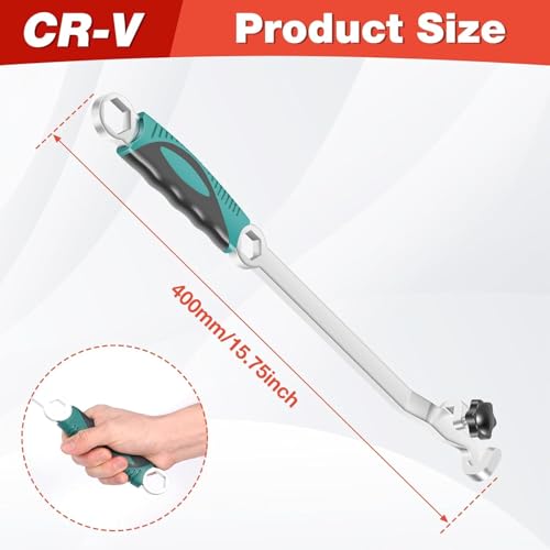 Image of NIHUIFDPY Wrench Extender Tool 15 inch (40cm), CR-V Universal Wrench Extension Adaptor Bar for Maximum Leverage, Torque Multiplier Tool with Non-Slip Grip for Mechanics & DIY, Fits Up to 1 inch (24mm)