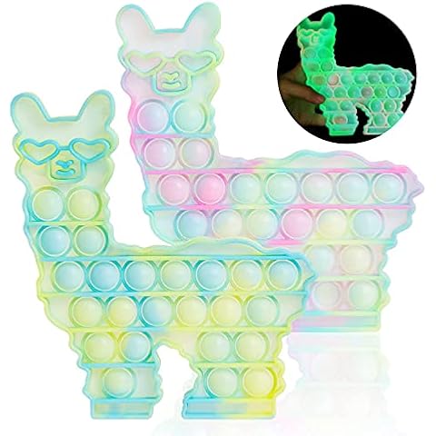 WHATOOK Push Bubble POP Sensorisches Fidget Llama Toys, Autismus Besondere Stressabbau und Anti-Angst Silikon Squeeze Alpaka Spielzeug Werkzeuge Cover