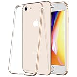 RANVOO iPhone 8 Premium Bumper Case, Compatible with iPhone 7, Flexible Protective Aluminum TPU Hybrid Bumper Frame [Support Wireless Charging] for Apple iPhone 8 and iPhone 7, GOLD [ARMOR]