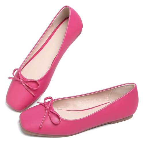 Image of Dear Time Women's Casual Foldable Ballet Flats Square Toe Ballerina Flats Shoes Comfortable