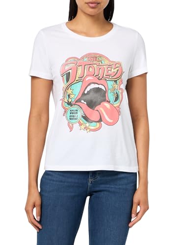 T-shirt Rolling Stones Femme Lucky Brand coton noir col rond original