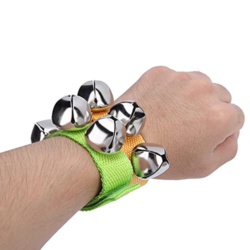 Sinos que sacodem o pulso, 7 pares de bandas de pulso Jingle Bells sinos musicais para o tornozelo p