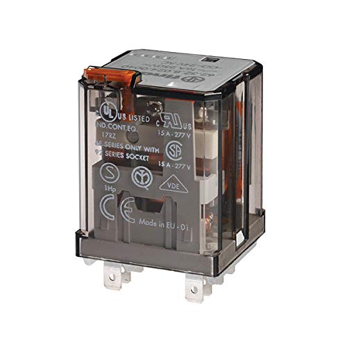 Finder 62.32.8.024.0000-10PK, Plug-in Power Relay, DPDT, 15A, 24V AC Coil