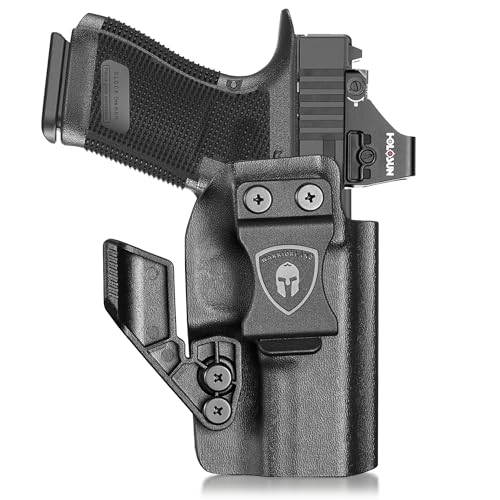 WARRIORLAND IWB Kydex Holster with Claw& Optic Cut, Compatible with Glock 17/19/ 19X Gen 1 2 3 4 5 & 23/32 Gen(3-4) & 44/45 & Listed Modeds' MOS Version, Adj. Cant & Posi-Click Retention, Right Hand