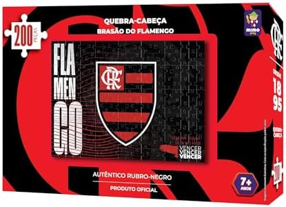 Flamengo, quebra cabeça Brasão Flamengo, 200 peças, Mimo brinqued...