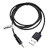 vhbw USB-jack oplaadkabel compatibel met JBL Synchros E50BT, E50, E40BT, E40, J56, J56BT hoofdtelefoon – USB naar AUX…