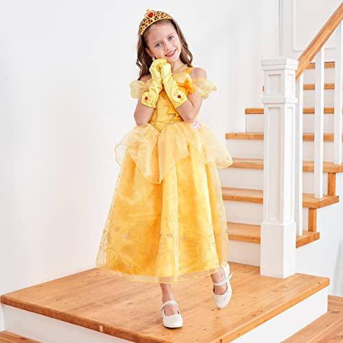 Avady Princess Dress Up Clothes For Little Girls Beauty And The Beast Costume Halloween Cosplay 9Years 10Years #TOP1