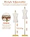 SHAREWIN Mannequin Torso Dress Form 40.55-73.23 Inch Height Adjustable Female Model Display Mannequin Body with Metal Bracket and Rectangular Base for Sewing Dressmakers Dress Jewelry Display, Beige