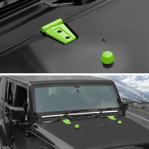CheroCar 4PCS Car Engine Hood Hinge Cover+Rubber Headwear Cover Trim Fit for 2007-2018 Jeep Wrangler JK JKU 2/4 Door Sport Rubicon Sahara X Exterior Accessories by CheroCar - Image 7