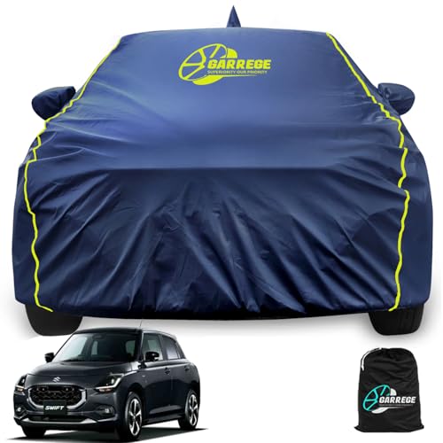 Image of Waterproof Car Body Cover for Swift hybrid-2024 All Weather Proof with Mirror & Antenna Packet & Full Bottom Elistic, Triple Stitching with 100% Nail Proof Cover Navy Blue
