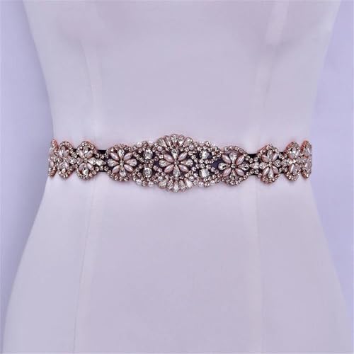 Women Bridal Wedding Belts Bride Rhinestone Formal Prom Party Dress Decoration Ribbon Belts3