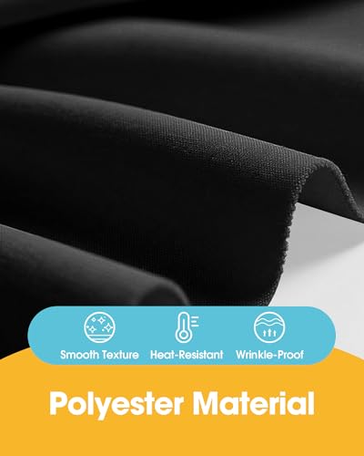 Image of Niuara Black Polyester Table Cloth, 6 Pack, 90 in | Round, Round Tables, Washable, Wrinkle Resistant, Weddings Parties