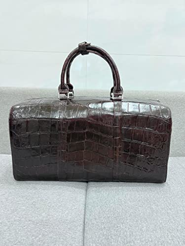 Genuine alligator crocodile leather skin Travel Duffels bags, overnight bags, gym bag, sport dufel bags (Brown)2