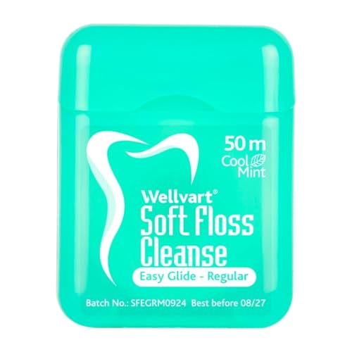 Image of Soft Floss Cleanse Cool Mint Dental Floss 50 meter | Daily Oral Care Floss for Interdental Cleaning | Helps Remove Food Particles & Plaque | Fresh Breath & Help to Improved Oral Hygiene.