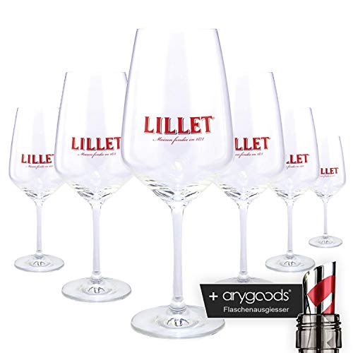 6 x Lillet Cristal/Copas de vino cristal Vino Aperitif Gastro Bar Decoración