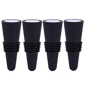 FEIPUKER Weinstopfen 4er-Pack Schwarz