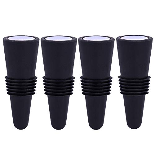 FEIPUKER Weinstopfen 4er-Pack Schwarz