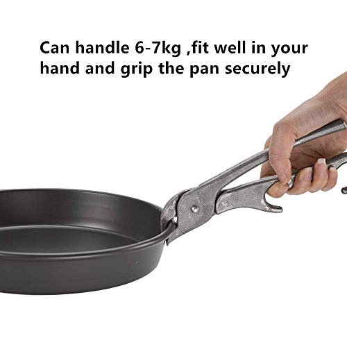 SHANGPEIXUAN Pizza Pan Gripper for Deep Pizza Pans,Heavy Duty Cast Aluminum Pan Tongs,Great for Pulling Hot Pizza Pan out of the Microwave,Oven … - Thumbnail 4