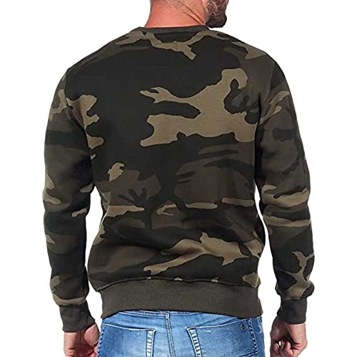 Alpha Industries Basic Sweater Camo Sweatshirt für Herren Olive Camo – Ansicht 2