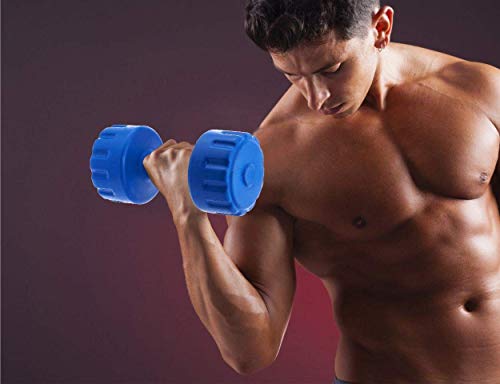 Image of BodyFit 1 kg Set of PVC Light Heavy Fixed Dumbbells Weights Fitness Home Gym Exercise Barbell (Blue Pack of 2)