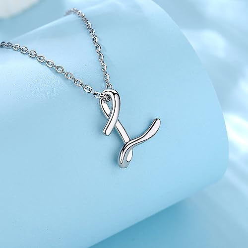 EUDORA Sterling Silver Initial Necklaces for Women, Classic 26 Letter Neckless Gifts for Girls, Sister, Mother Daughter, 18 inch Chain2