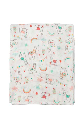 Image of Loulou Lollipop Soft Baby Swaddle Blanket Muslin Wrap Receiving Blanket for Newborn to Toddler Girl and Boy, Large 47” by 47” - Llama…