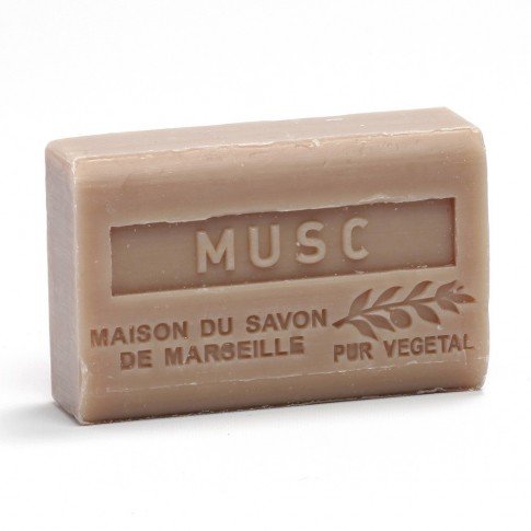 Maison du Savon de Marseille - French Soap made with Organic Shea Butter - Musk Fragrance - 125 Gram Bar