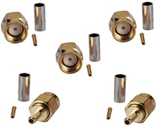 5X RP-SMA Plug Female Crimp Coaxial Connector for LMR100 RG174 RG316 Cable USA Shipping
