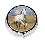 WZYCWB The White Stallion - Scatola rotonda per medicinali, leggera e portatile