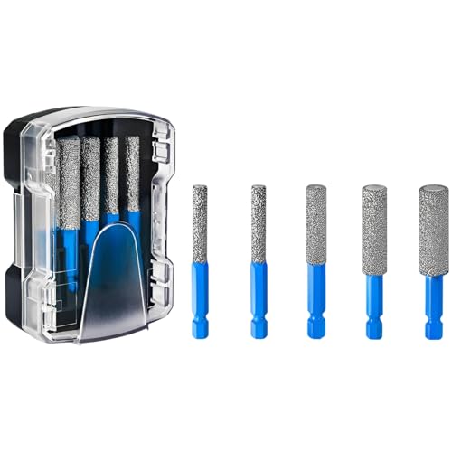 Vestamore Drill Bit Set, Hex Shank Dry Drilling & Milling Bits for Hard Tiles, Blue Granite, All-Sand Design for Ceramic, Glass, Porcelain, Marble