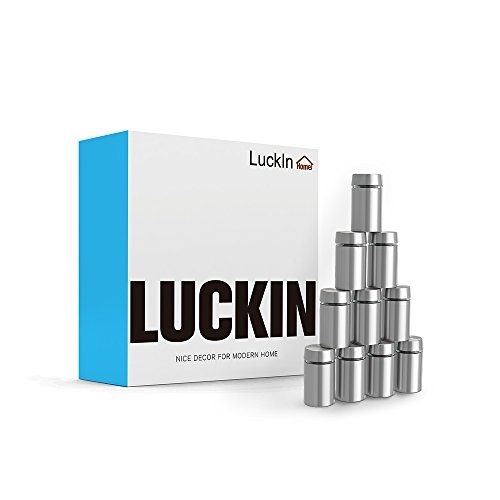 LuckIn 20-Pack 1/2 x 3/4 Inch Stainless Steel Standoff Screws, Mounting Glass Hardware Sign, for Hanging Acrylic Picture Frame