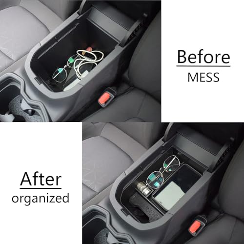 EDBETOS Center Console Organizer Tray Compatible with Toyota RAV4 2019 2020 2021 2022 2023 2024 and 2021-2024 RAV4 Prime Accessories Armrest Secondary Storage Box (Black Trim)