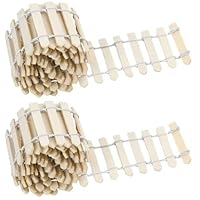 Miniatur Zaun Gartendekor, 2 Stück Fairy Garden Holzzaun, Puppenhaus Zubehör Fences, Puppenhaus Garten Miniatur Wichtel Zaun DIY Dekor Weihnachten, 5 * 90 cm (02)