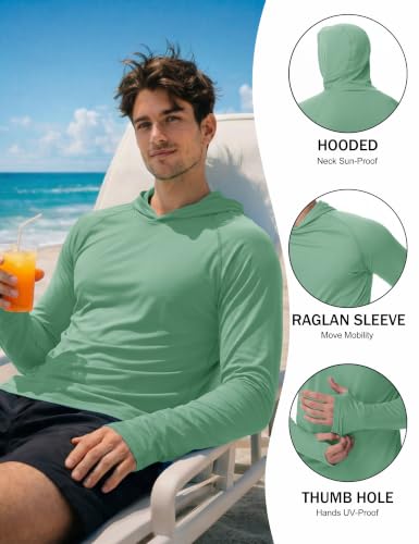 Image of KEFITEVD Men's Sun Hoodie Long Sleeve Fishing UPF 50+ SPF Quick Dry Shirts
