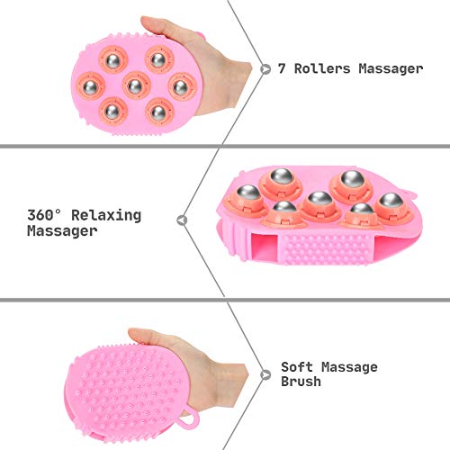 Salmue 360° Anti-Cellulite Massager Ball, Handheld Massager Stainless Steel Body Cellulite Massager Muscle Pain Relief Relax Massage Brush Glove For Face, Arm, Hand, Neck, Foot And Body #TOP2